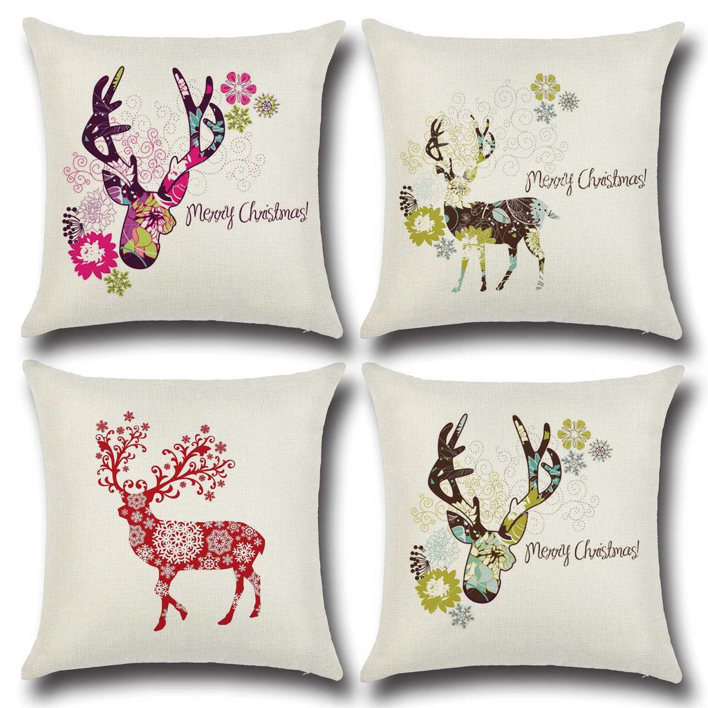 Christmas Elk Colorful Pillow Creative Home Christmas Gifts