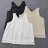Spring Summer Thin Embroidered Lace Mori Women Japanese Sleeveless Tops Loose Inner Layer Undershirt Tops