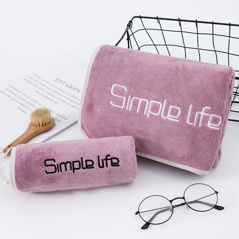 Индивидуально вышитое утолщенное полотенце из кораллового флиса: Впитывающее полотенце для ванны, фитнеса и бассейна