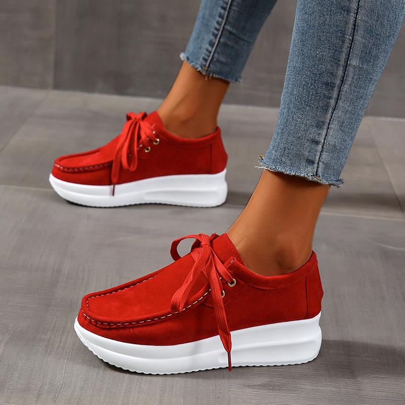 Women's Sports Shoes Casual Sneaker Loafers Fashion Ladies Shoe Platform Sneakers Non Slip Lace-up Round Toe 2025 Spring Autumn