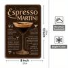 Espresso Martini Recipe Sign - Vintage Aluminum Cocktail Decor for Bar & Home