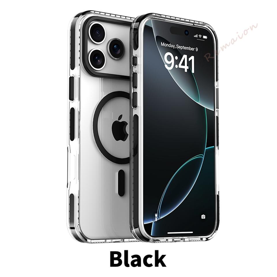 Прозрачный магнитный чехол для телефона для iPhone 17 16 1 14 13 12 11 Pro Max 14 1 Plus 17 Air Официальный прозрачный защитный чехол