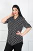 Women's Style Plus Size Shirt Black Baklava Slice Cotton Viscose Shirt