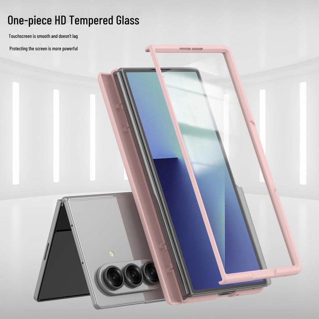 Магнитный беспроводной чехол-зарядка для Samsung Z Fold7 с пружинным шарниром и отделкой под кожу, совместим с Fold6.