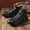Новые мужские кожаные ботинки, легкие, повседневные, нескользящие, удобные туфли, высокие кожаные, толстая подошва, повседневная спортивная обувь