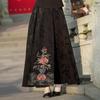 Новая этническая женская юбка А-силуэта с эластичной талией и ретро-вышивкой