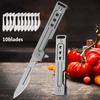 Stainless Steel Folding Pocket Knife  With 10 Replaceable Blades Sharp Surgical Mini Knife Multifunctional Cutting Knife Kit