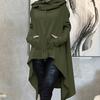 Fashion Hoodie Plus Size Irregular Hem Cotton Long Sleeve Fishtail Solid Color Sweatershirt for Women