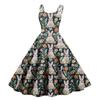 Women's Casual Fashion Print Sexy Off Shoulder Punk Retro Dress Retro Dress Dress