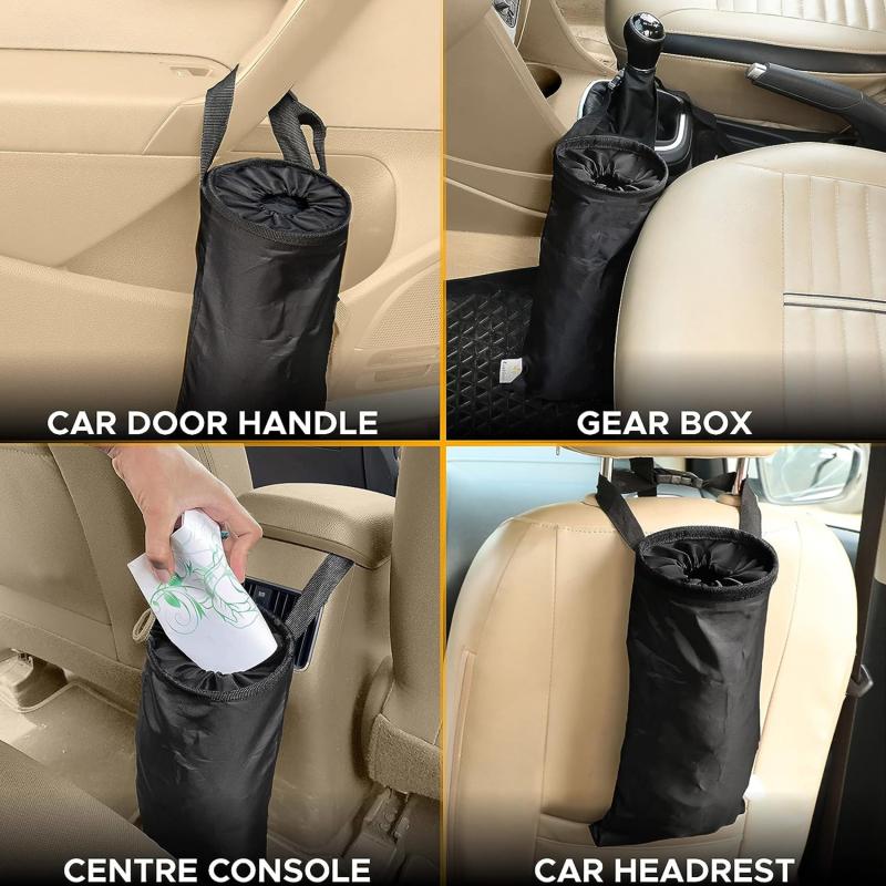 Multifunctional Car Seat Back Trash Holder Hang Litter Bag Garbage Storage Rubbish Container Oxford Cloth Car Waste Bins Cleaning Tools