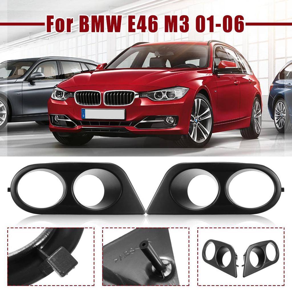 1 Pair Surround Air Duct For BMW E46 M3 2001-2006 Car Styling Front Bumper Car Fog Light Covers Dual Hole