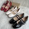Fashion Flat Shoes for Women's 2024 Spring/summer New Mary Jane Ladies Shoes Square Toe Black Ladies Shoes Loafers Women