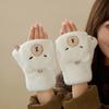 Faux Rabbit Hair Cartoon Anti-cold Mittens Soft Animal Flip Gloves Capybara Plush Mittens  Autumn