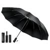 Folding Umbrella for Men Large 12 Automatic Folding Typhoon Rainy Season Super Water for Both Sun and UV UV Folding Umbrella for Men and Storage Pouch