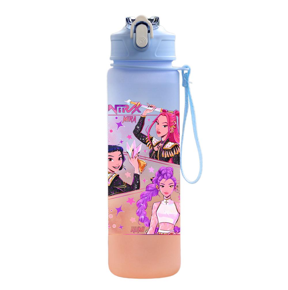 750Ml Water Bottle Demon Hunters Printed Large Capacity Drinking Cup Portable Outdoor Sports Water Cup Children Kid Gift