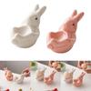 Cute Rabbit Shaped Boiled Egg Cup Ceramic Egg Holders Easter Decorations Egg Display Stands for Party Dinner Table