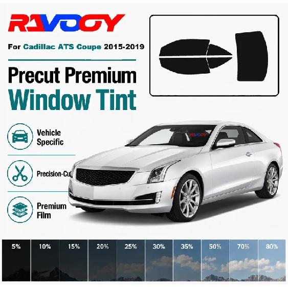 For Cadillac ATS Coupe 2015- RAVOOY Pre-Cut Window Tint Film Vehicle-Specific Full Kit Front & Rear Windows Precision-Cut