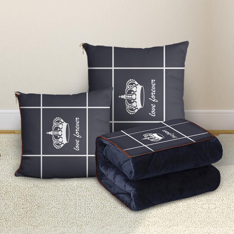 Персонализированная мультяшная флисовая плюшевая подушка-плед