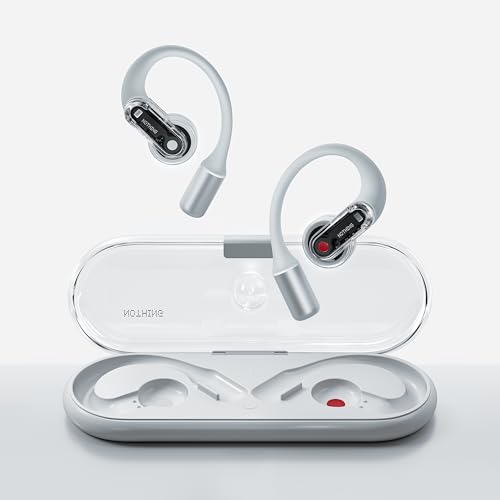 VGP 2025 Award Winner: Nothing Ear (open) Open-Ear Headphones with Earhooks, BT 5.3 Clear Voice Technology, Dual Microphones, Fast Charging, Compatibl