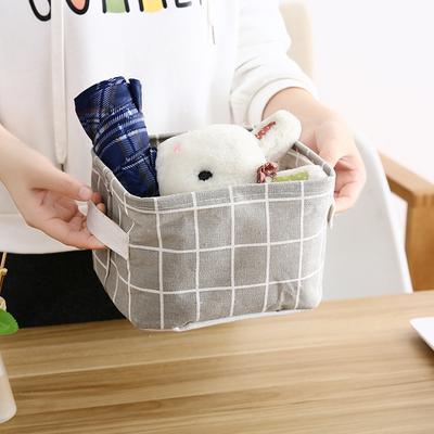 Корзина для хранения с ручкой, корзина для хранения всякой всячины, тканевый настольный ящик для хранения косметики