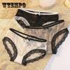 3Pcs/Set Girl's All-match Mid Waist Seamless Cotton Underpants Women's Solid Color Large Size Causal Lace Briefs