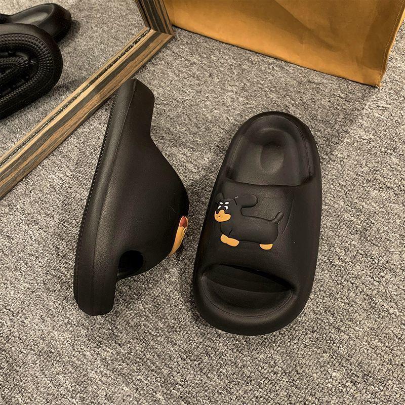 Крутые тапочки женские толстая подошва для улицы домашние для дома нескользящие домашние для ванной комнаты летние мужские
