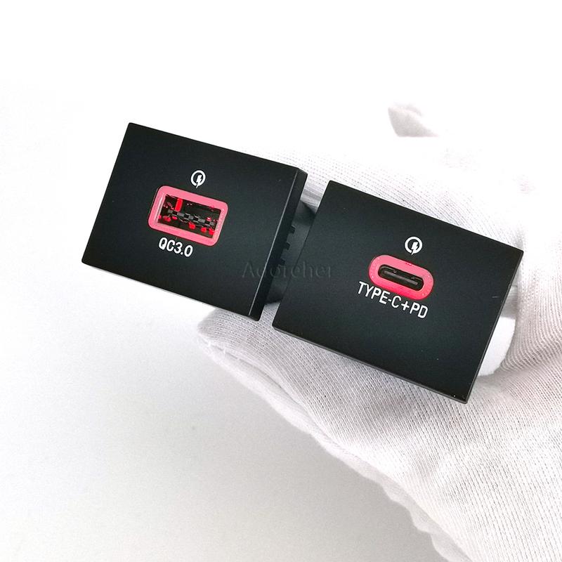 Car Phone Charger Socket Double QC3.0 Type C PD USB Charging Port Power Adapter For Ford Focus 2004 - 2011 Accessories