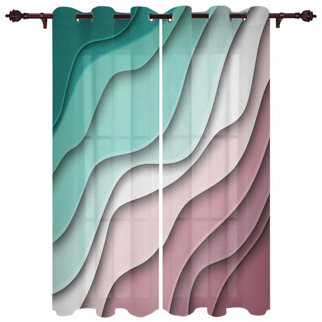 Оранжево-серые градиентные геометрические абстрактные оконные шторы для гостиной, роскошные оконные шторы для спальни, кухни