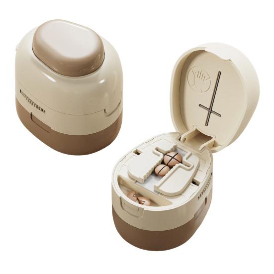 Универсальный нож для разрезания таблеток 2-в-1 с регулируемым размером 1/2 1/4 дюйма, острым лезвием и отсеком для хранения. Портативный и безопасный нож для разрезания таблеток любого размера.