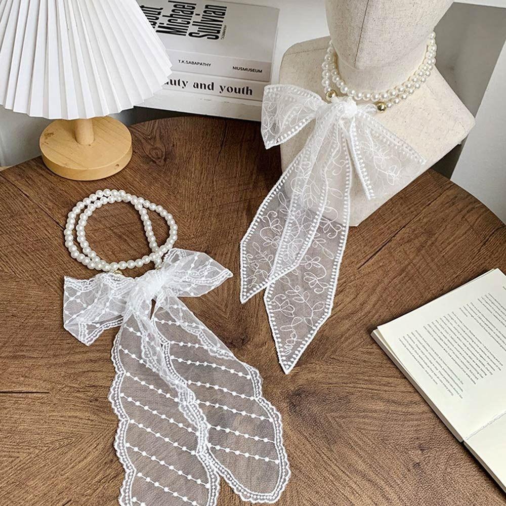 Fairy Hair Ribbon French Neckerchief Summer Lace Headband  for Women