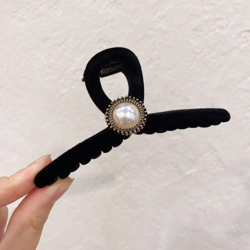 Ретро флокирующая заколка для волос со звездой, женские винтажные большие пластинчатые заколки для волос, заколки в виде акулы, головной убор для женщин, аксессуары для волос