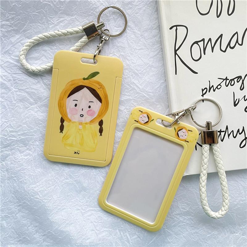 Чехол с мультяшным принтом, идентификационная бирка, чехол для рабочей карты с эластичным ремешком на запястье, держатель для бейджа, чехол для деловой карты доступа