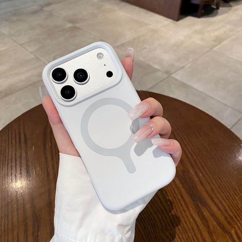 Применимо к iPhone17ProMax, цельный магнитный чехол для мобильного телефона из жидкого силикона, контрастного цвета, Apple 16, ощущение сплошного цвета