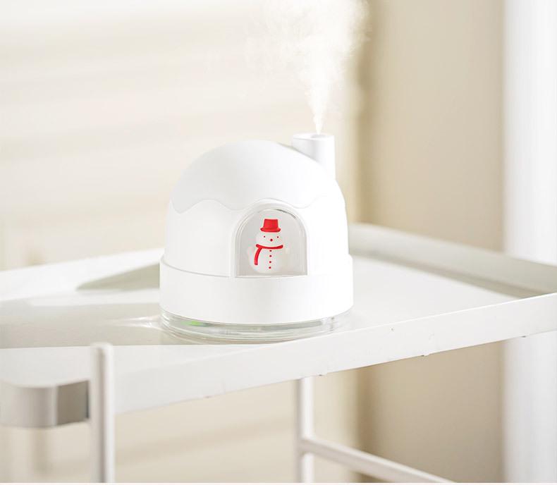 Портативный USB увлажнитель воздуха в виде снежного домика и ночник - Милый мини настольный распылитель воздуха