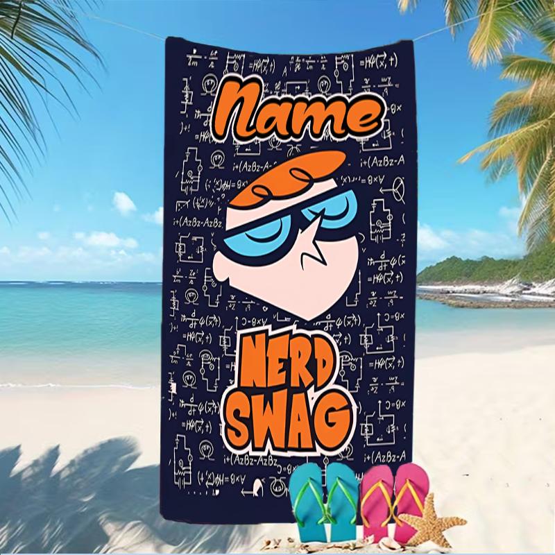 Customizable personalized beach towels Dexter's Laboratory themed designs.Suitable for the beach, yoga, sports;ideal as beach accessories
