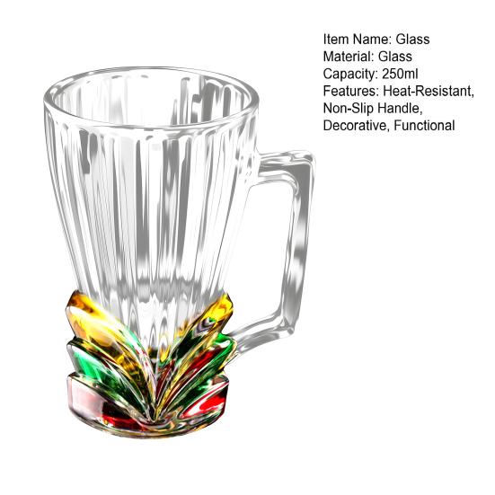 Расписная стеклянная кофейная чашка 250 мл Художественная кружка для латте 3D Витражная чайная чашка Термостойкая стеклянная кружка Подарок для любителей кофе