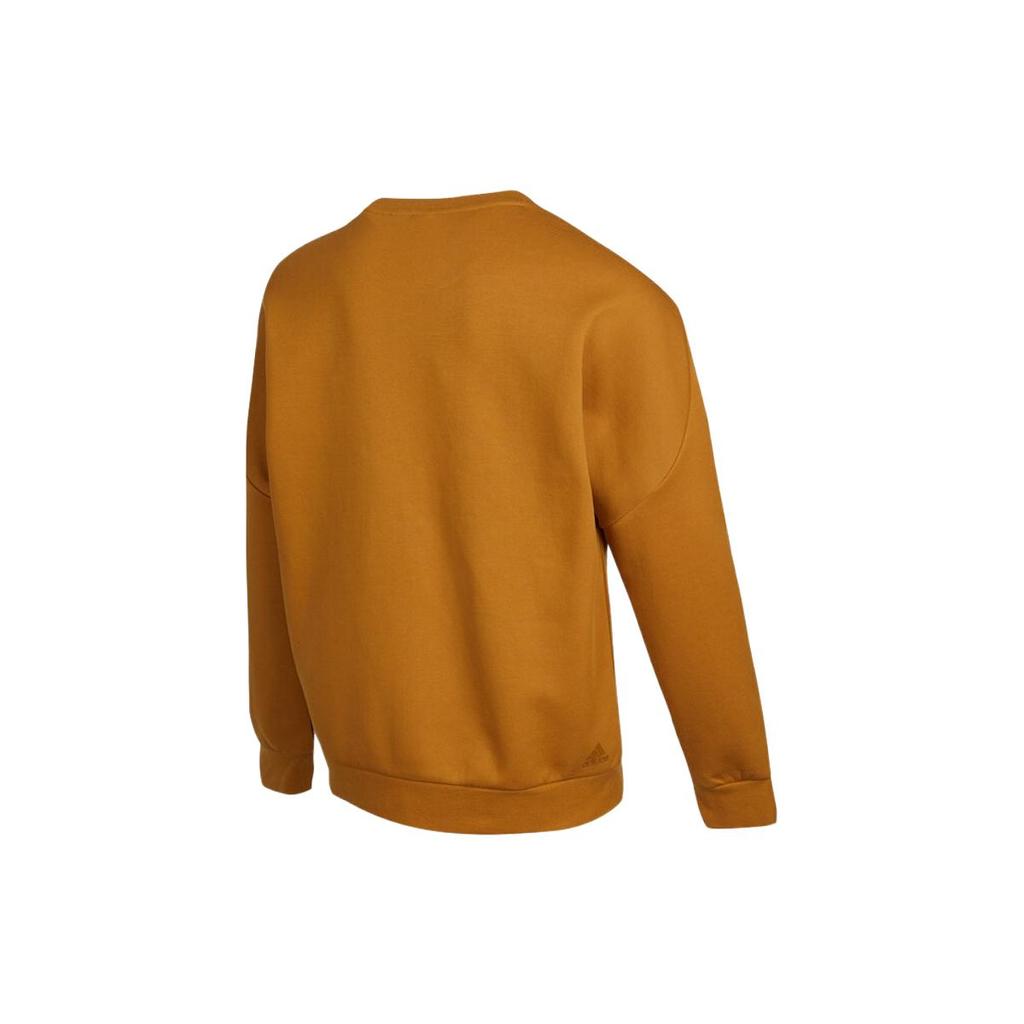 Adidas Sweatshirts Men's Wheat Brown Crew Neck Moderate Regular HE9902