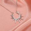 Женское Ожерелье Полое Подвеска Солнце Ретро Сплав Регулируемая Длина Полированное Повседневная Носка Свадьбы Вечеринки Украшения Подарок на День Рождения Ключица Ожерелье