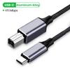 USB C To USB B 2.0 Printer Braided Cable For Printer Scanner Epson HP Canon Brother MacBook Pro MIDI Type C Printer Scanner Cord