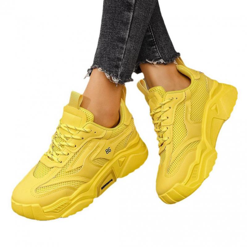 Fashion Spring Purple Platform Sneakers Thick Sole Sports Shoes Mesh Breathable Casual Sneakers Women Shoes Slip-on Ladies Sneakers