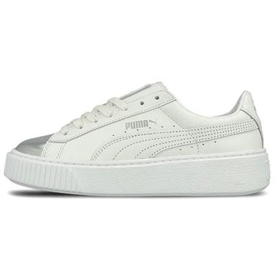 Кроссовки на платформе Basket Rihanna с металлическим носком, клиновидные кроссовки, женские кроссовки, бело-серебристые 366169-01