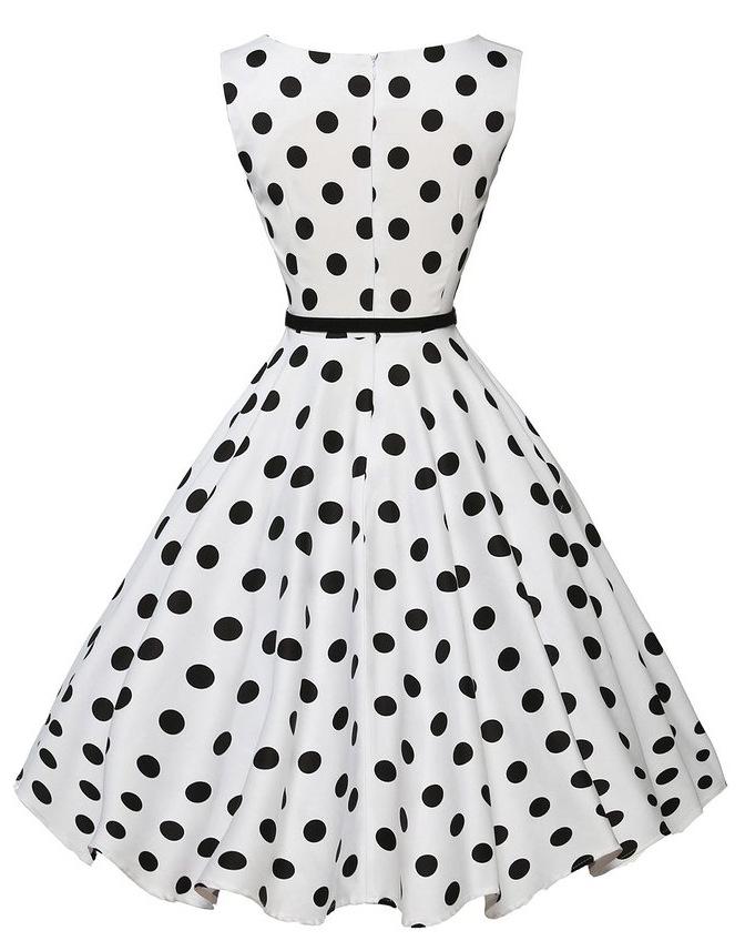 Платье-халат S50 в стиле ретро Хепберн с поясом и приталенным ремнем