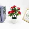 Flower Plastic Rose Fake Potted Plant Bonsai For Tabletop Decor And Use Event
