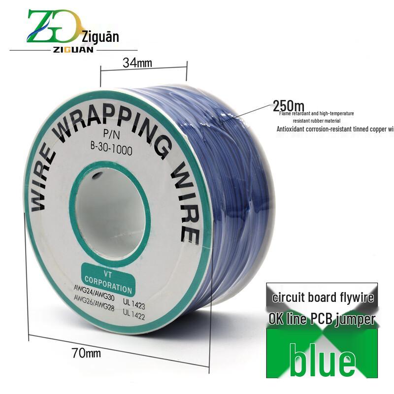 ZIGUAN 30AWG OK Wire Single-Core Copper for PCB Jumpers, 250m