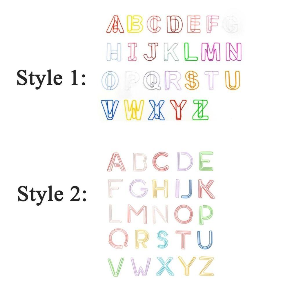 26pcs Hollow Letter Paper Clips Bookmark Photo Tickets Holder Colorful Paper Clamps School