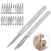 20pcs Carbon Steel Blades + 2pcs Handle DIY Cutting PCB Repair Hand Tools New
