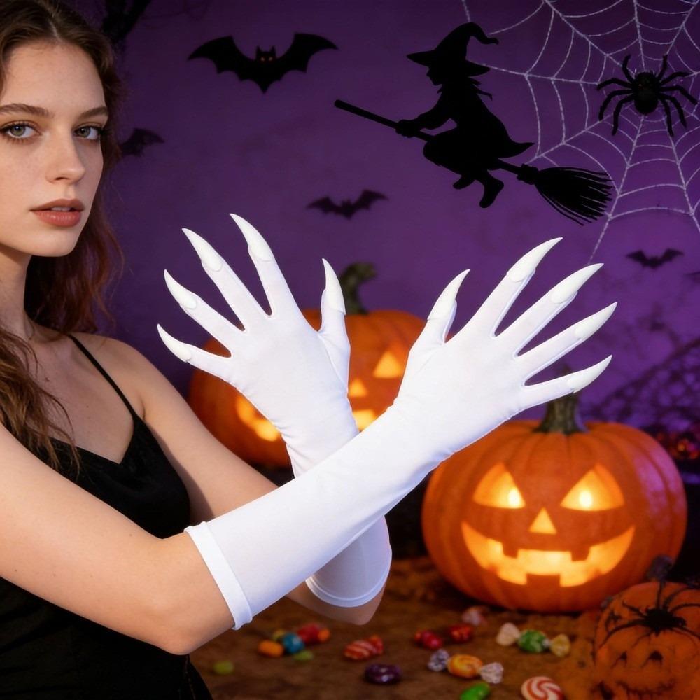Fancy Props Halloween Cosplay Gloves Long Nails Ghost Claw Mittens Cosplay Performance