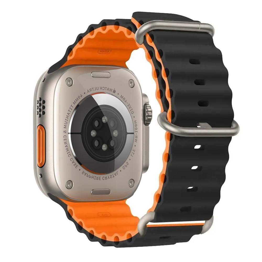 Ocean Strap for apple watch Band 49mm 44mm 40mm 45mm 41mm 46mm silicone bracelet correa iWatch series 7 6 5 3 se 8 9 10 ultra 2