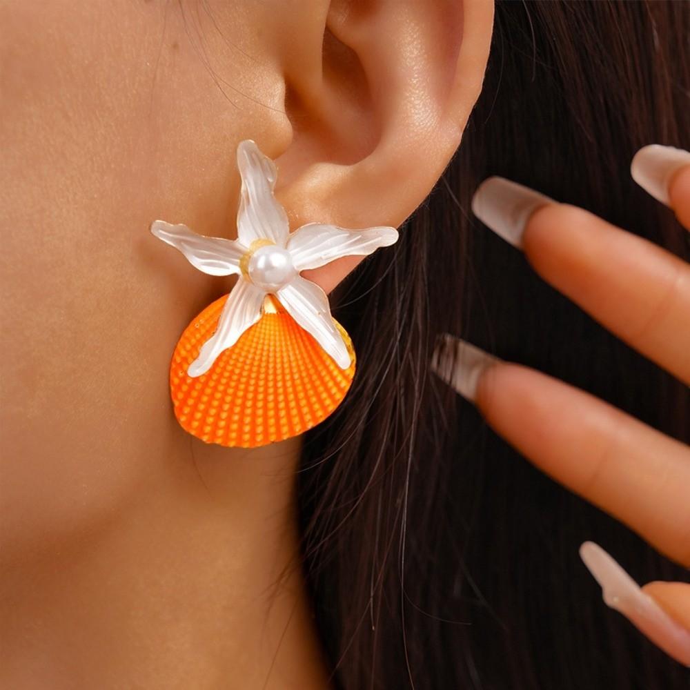 Scallop Starfish Stud Earrings Bohemian Starfish Pendant Earrings Retro Shell Drop Earrings Gift