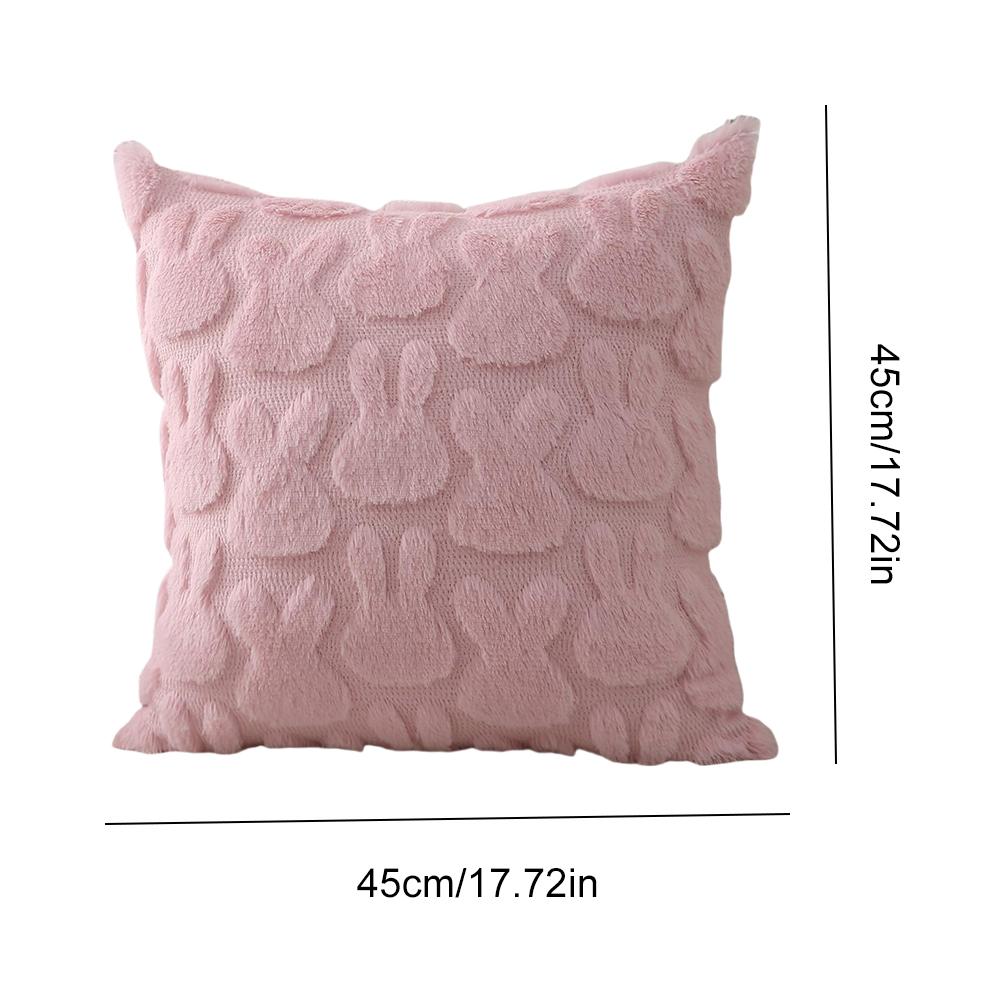 Easter Rabbits Throw Pillow Cover 45x45cm Happy Easter Pillow Cover Bunny Soft Cushion Case Decorative Pillow Covers for Home